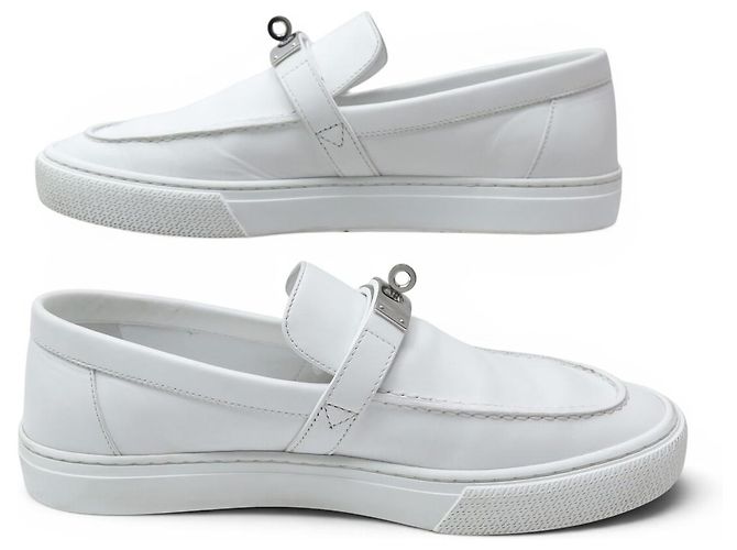 Hermès SNEAKERS HERMES GAME SLIP ON H231727ZH 41 PELLE BIANCA Bianco - vista 2
