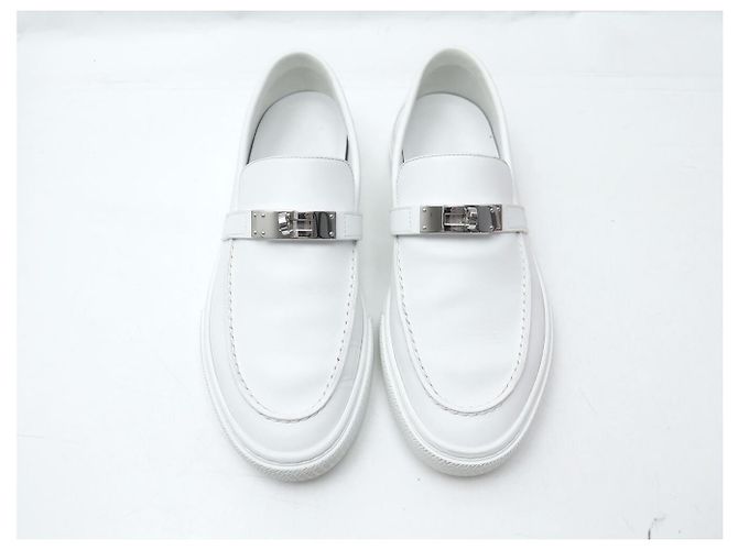 Hermès SNEAKERS HERMES GAME SLIP ON H231727ZH 41 PELLE BIANCA Bianco - vista 5