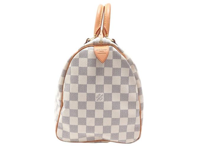 BORSA LOUIS VUITTON SPEEDY 30 TOILE DAMIER AZUR N41370 HAND BAG PURSE Bianco - vista 3