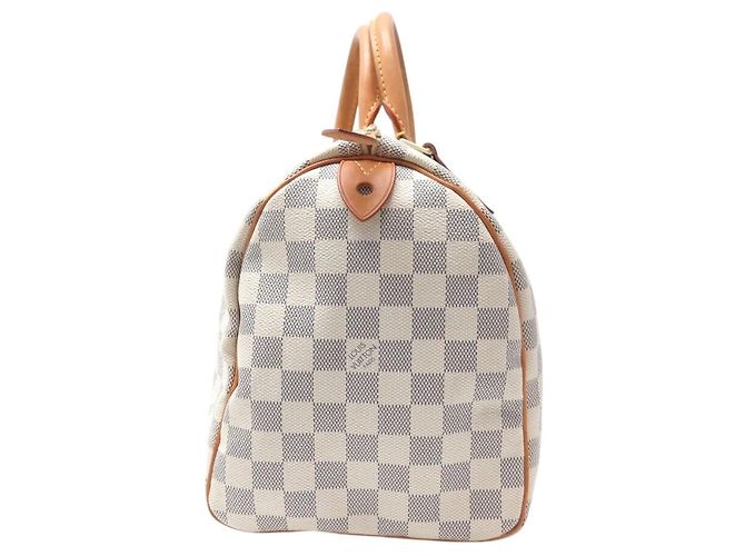 BORSA LOUIS VUITTON SPEEDY 30 TOILE DAMIER AZUR N41370 HAND BAG PURSE Bianco - vista 4