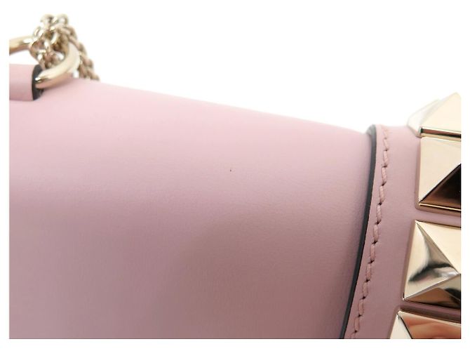 BORSA A SPALLA VALENTINO ROCKSTUD GLAM LOCK MEDIUM IN PELLE ROSA - vista 17