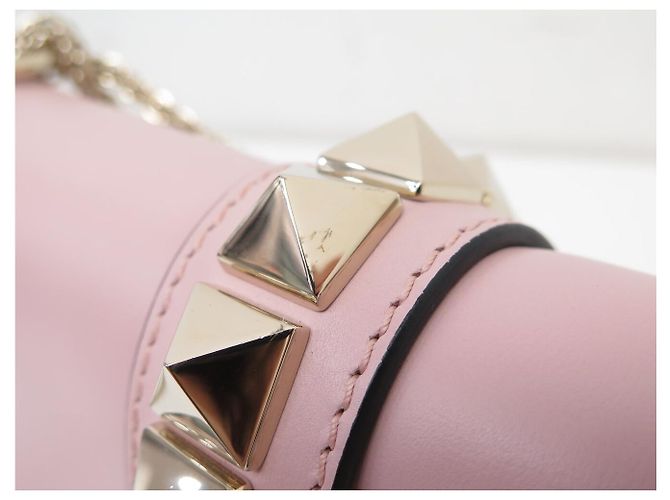 BORSA A SPALLA VALENTINO ROCKSTUD GLAM LOCK MEDIUM IN PELLE ROSA - vista 18