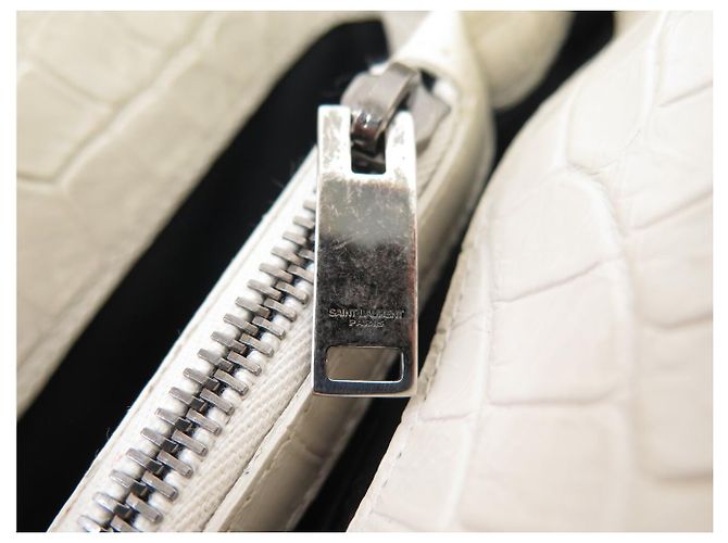 Yves Saint Laurent BORSA SAINT LAURENT COLLEGE MEDIUM CHAIN 428101 PELLE EFFETTO CROCO Crudo - vista 10