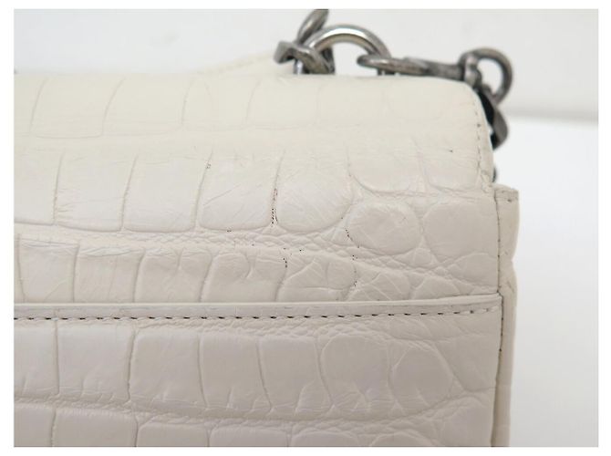 Yves Saint Laurent BORSA SAINT LAURENT COLLEGE MEDIUM CHAIN 428101 PELLE EFFETTO CROCO Crudo - vista 16