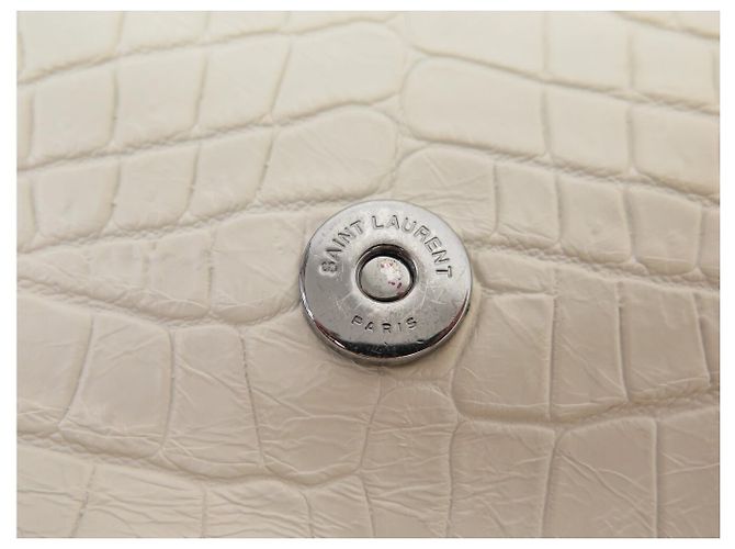 Yves Saint Laurent BORSA SAINT LAURENT COLLEGE MEDIUM CHAIN 428101 PELLE EFFETTO CROCO Crudo - vista 20