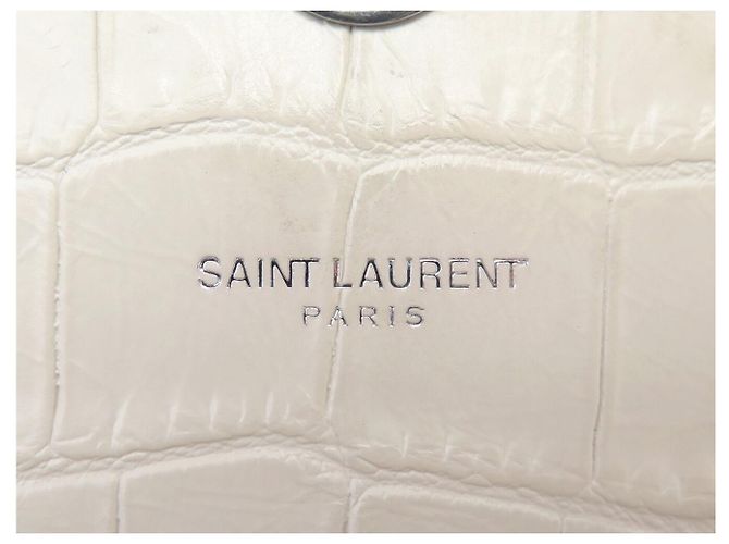 Yves Saint Laurent BORSA SAINT LAURENT COLLEGE MEDIUM CHAIN 428101 PELLE EFFETTO CROCO Crudo - vista 6