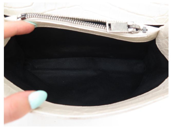 Yves Saint Laurent BORSA SAINT LAURENT COLLEGE MEDIUM CHAIN 428101 PELLE EFFETTO CROCO Crudo - vista 7