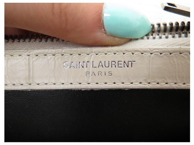 Yves Saint Laurent BORSA SAINT LAURENT COLLEGE MEDIUM CHAIN 428101 PELLE EFFETTO CROCO Crudo - vista 8