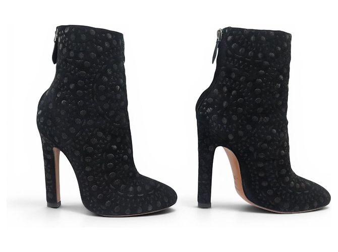 Alaïa NOVO ALAIA BOTAS CURTAS BLACK DEER CAMURÇA 37.5 PRETO - vista 3