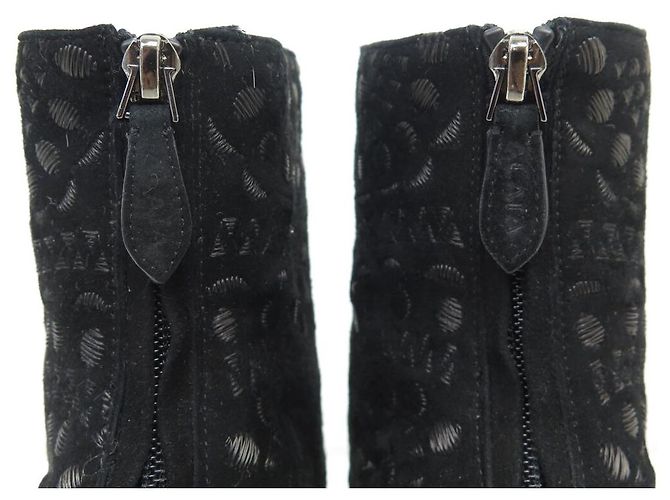 Alaïa NOVO ALAIA BOTAS CURTAS BLACK DEER CAMURÇA 37.5 PRETO - vista 6