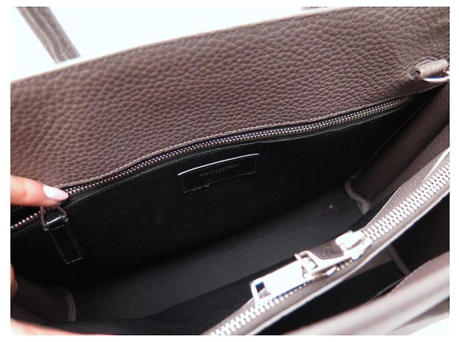 Jour NUOBA BORSA SAINT LAURENT CLASSIC DAY BAG SMALL 355153 TRACULLA Grigio - vista 10