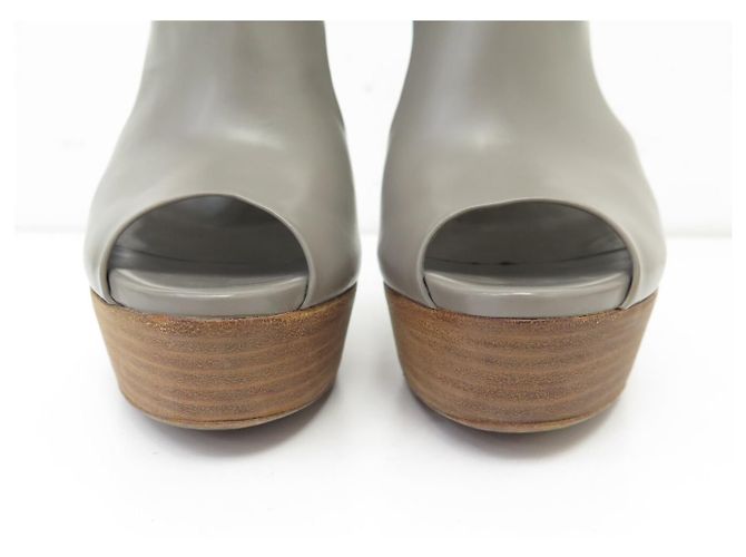BOTINES GUCCI ANKLE BOOTS 234867 37.5 IT 38.5 FR CUERO GRIS - vista 4