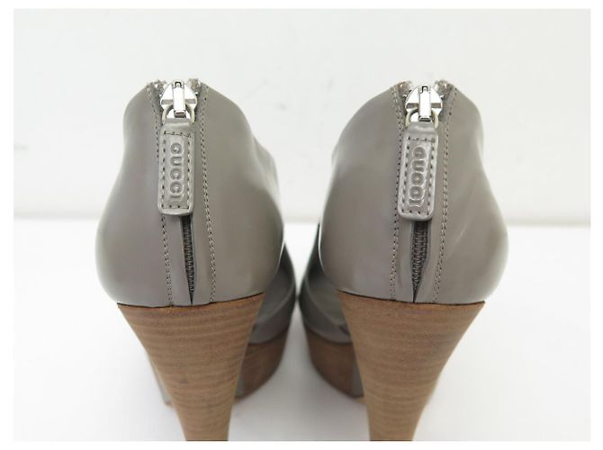 BOTINES GUCCI ANKLE BOOTS 234867 37.5 IT 38.5 FR CUERO GRIS - vista 6
