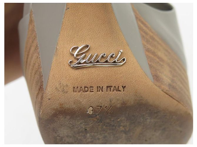BOTINES GUCCI ANKLE BOOTS 234867 37.5 IT 38.5 FR CUERO GRIS - vista 8