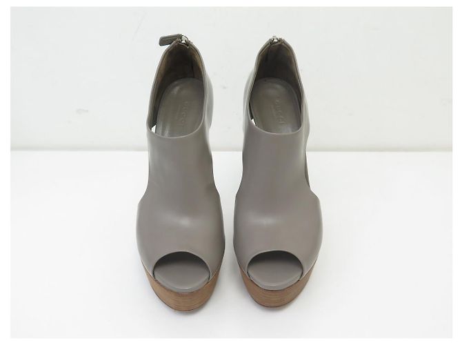 BOTINES GUCCI ANKLE BOOTS 234867 37.5 IT 38.5 FR CUERO GRIS - vista 9