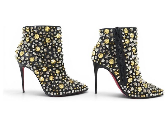 NUEVAS BOTAS CHRISTIAN LOUBOUTIN SO FULL KATE STUDDED 38 BOTINES Negro - vista 3