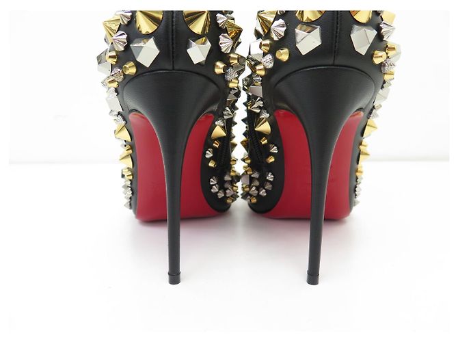 NUEVAS BOTAS CHRISTIAN LOUBOUTIN SO FULL KATE STUDDED 38 BOTINES Negro - vista 5
