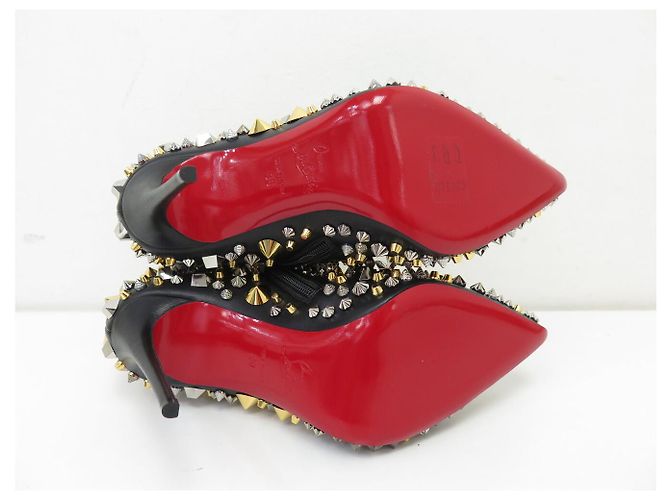 NUEVAS BOTAS CHRISTIAN LOUBOUTIN SO FULL KATE STUDDED 38 BOTINES Negro - vista 6