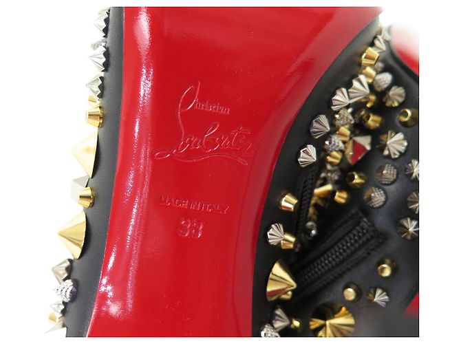 NUEVAS BOTAS CHRISTIAN LOUBOUTIN SO FULL KATE STUDDED 38 BOTINES Negro - vista 7