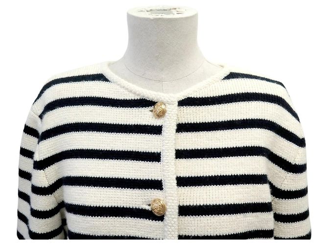 Céline NEUER CELINE CARDIGAN JACKE GESTREIFT 2A98S570P S 36 Wolle - Ansicht 2