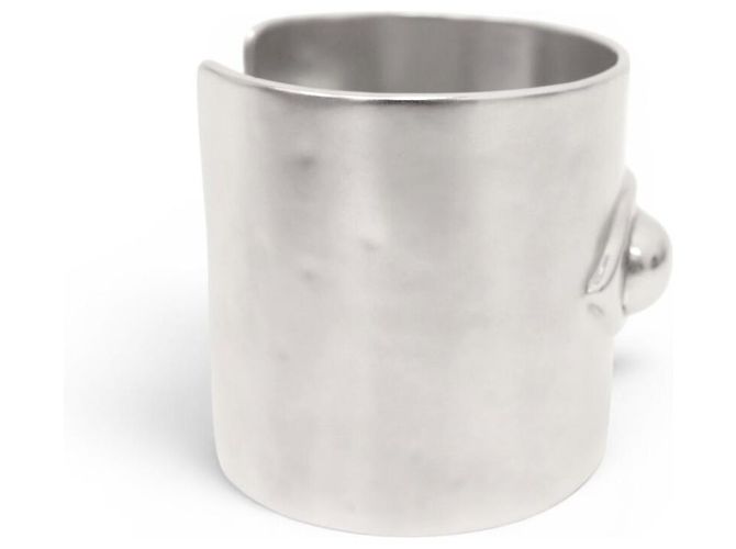 NEUES GOOSSENS ARMBAND MANCHETTE SCHLIEẞE MESSING PALLADIUM S 15.5 STRAP BANGLE Silber - Ansicht 4