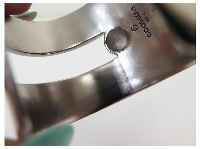 NEUES GOOSSENS ARMBAND MANCHETTE SCHLIEẞE MESSING PALLADIUM S 15.5 STRAP BANGLE Silber - Ansicht 9