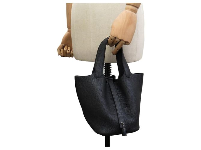 Hermès NUEVO BOLSO HERMES PICOTIN 18 SO NEGRO DE CUERO TAURILLON CLEMENCE TOTE - vista 7