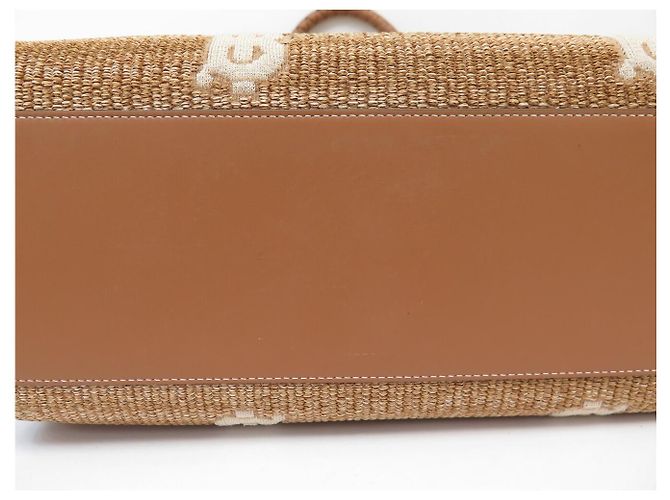 NUOVA BORSA BURBERRY FREYA PAILLE BB IN RAFIA BEIGE - vista 11