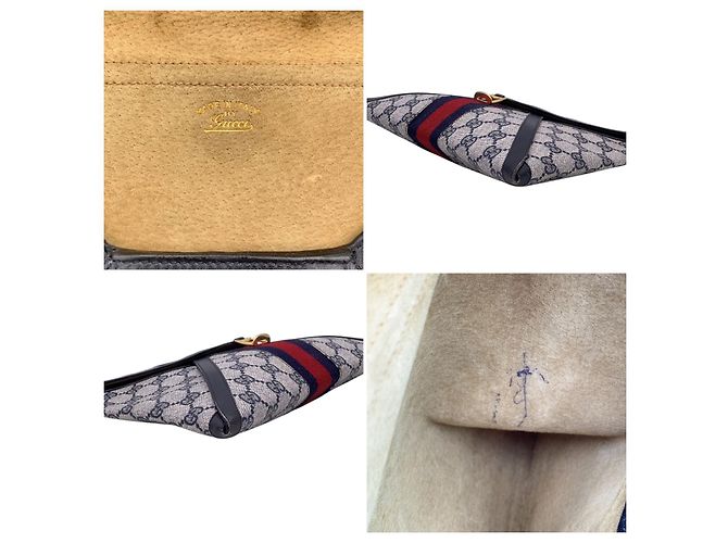 Gucci Vintage Blue Monogram Canvas Ophidia Clutch Envelope Bag Blau - Ansicht 6