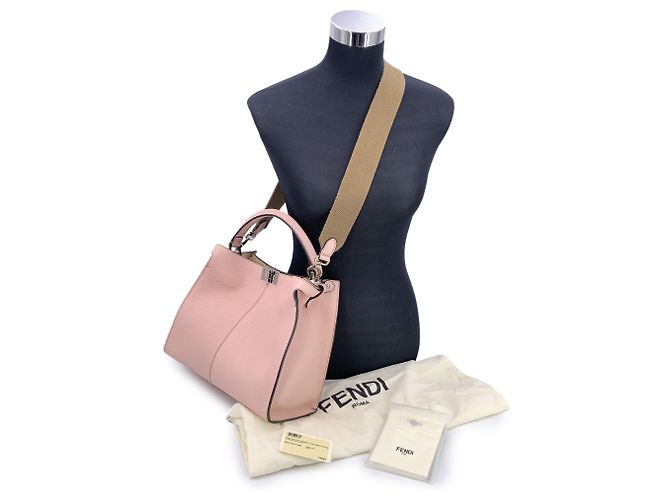Fendi Borsa Selleria Pink Leather Peekaboo X-Lite Medium Rosa - vista 2