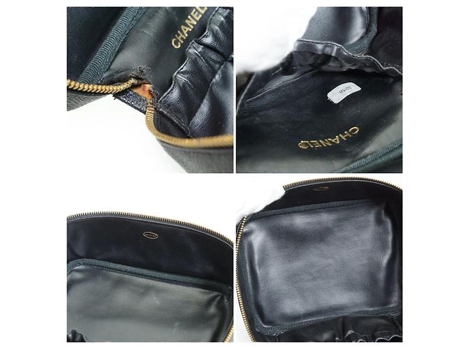 Chanel Beauty case vintage anni 90 in pelle nera Nero - vista 3