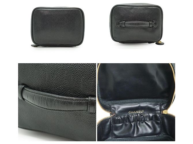 Chanel Beauty case vintage anni 90 in pelle nera Nero - vista 4