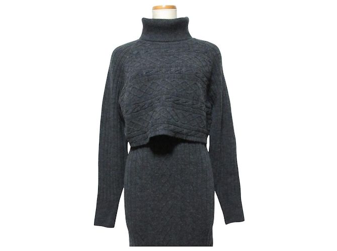 Autre Marque AllSaints MURIEL DRESS Kleid Kleid Braun Anthrazitgrau - Ansicht 3