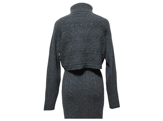 Autre Marque AllSaints MURIEL DRESS Kleid Kleid Braun Anthrazitgrau - Ansicht 4