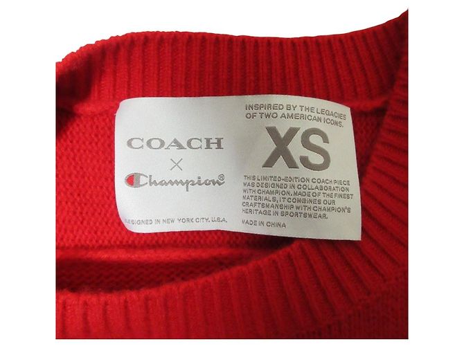 Strickpullover im Football-Stil Coach Champion Kollaboration Rot - Ansicht 3