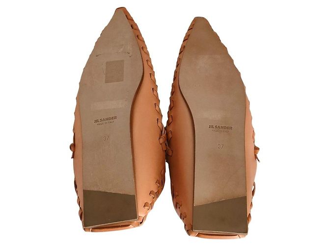 Mocassini flat in pelle Jil Sander Bronzo Cammello - vista 10