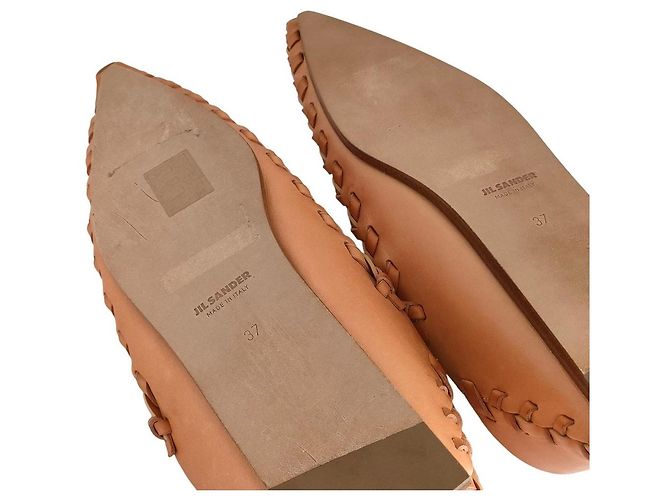 Mocassini flat in pelle Jil Sander Bronzo Cammello - vista 11