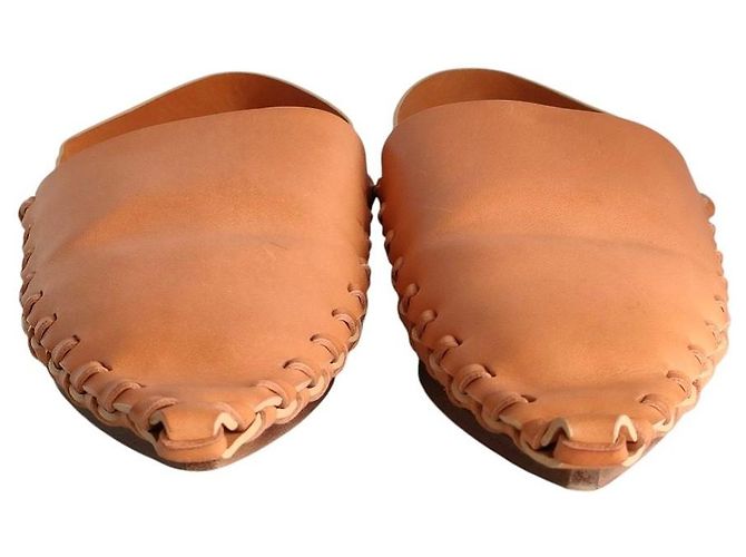 Mocassini flat in pelle Jil Sander Bronzo Cammello - vista 3