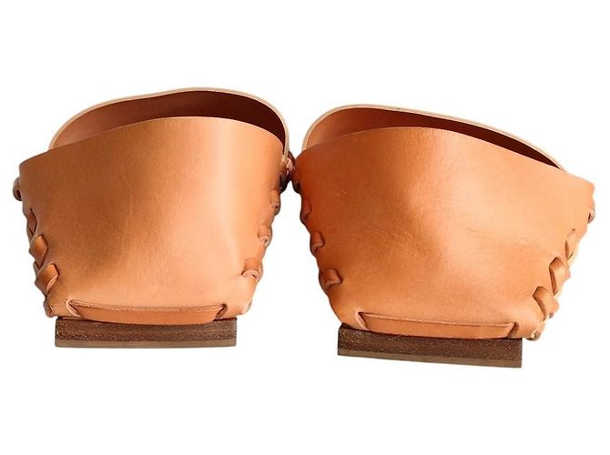 Mocassini flat in pelle Jil Sander Bronzo Cammello - vista 4