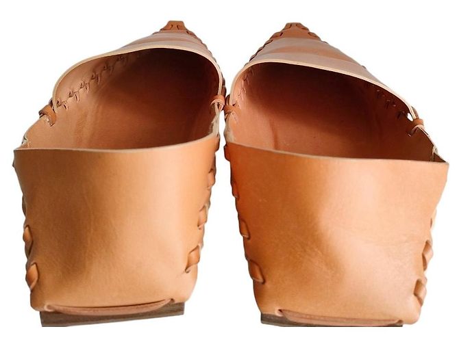 Mocassini flat in pelle Jil Sander Bronzo Cammello - vista 5