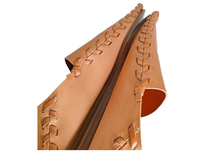 Mocassini flat in pelle Jil Sander Bronzo Cammello - vista 7