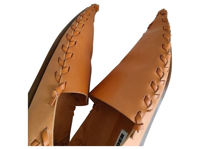 Mocassini flat in pelle Jil Sander Bronzo Cammello - vista 8