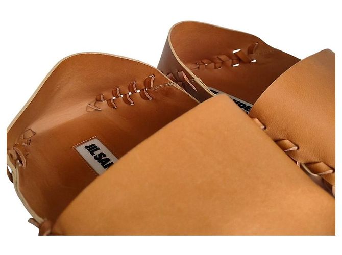 Mocassini flat in pelle Jil Sander Bronzo Cammello - vista 9