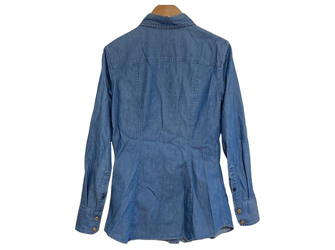Autre Marque Camisa de chambray Bagutta Azul - vista 2