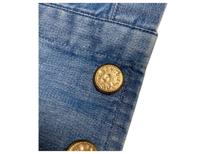 Autre Marque Camisa de chambray Bagutta Azul - vista 4