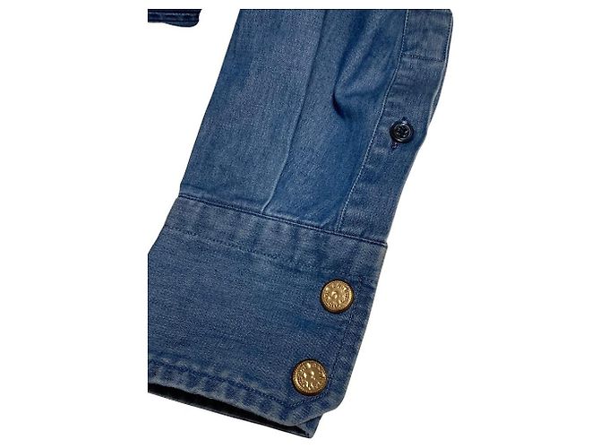 Autre Marque Camisa de chambray Bagutta Azul - vista 5
