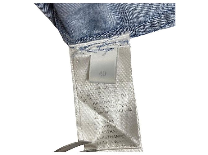Autre Marque Camisa de chambray Bagutta Azul - vista 7