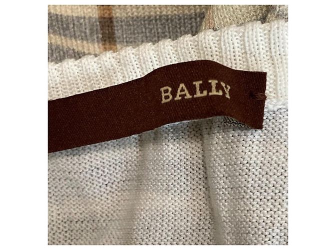 Chaleco de punto con estampado check Bally Castaño Blanco Crudo - vista 4