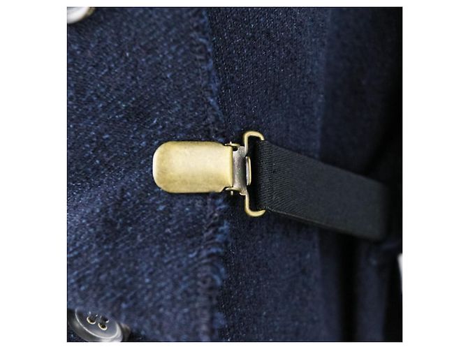 Cappotto ISSEY MIYAKE Tachimigi con cappuccio in misto seta e bretelle Blu Blu navy - vista 12