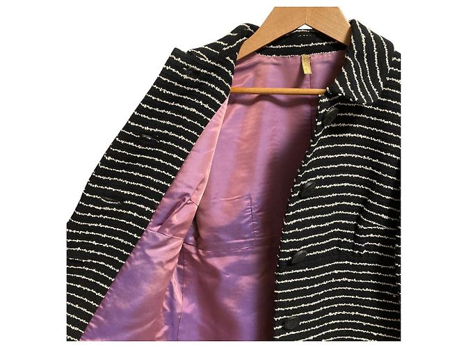 Autre Marque Chaqueta Leur Logette Border Tweed Negro - vista 3